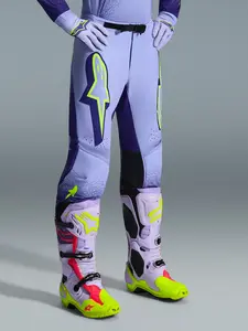 Imagem 4 de Calça Alpinestars Supertech Scenz 26 - Roxo/Amarelo Fluor