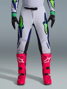 Imagem 3 de Calça Alpinestars Supertech Vista 26 - Cinza/Amarelo Fluor/Azul