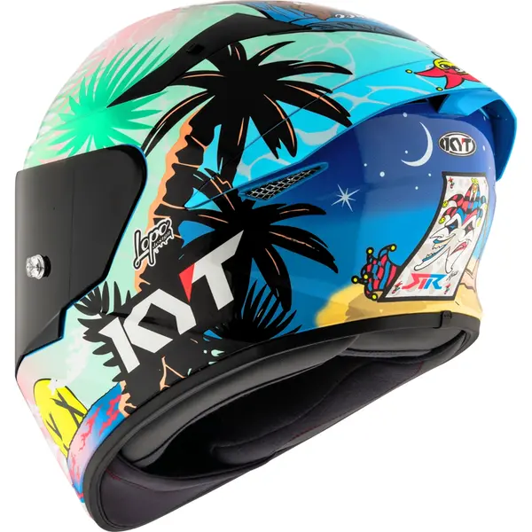 Capacete KYT TT Course Riccardo Rossi 2022 BCN - Branco/Preto