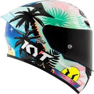 Imagem 2 de Capacete KYT TT Course Riccardo Rossi 2022 BCN - Branco/Preto
