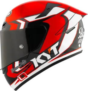Capacete KYT TT Course Bayliss - Vermelho/Preto/Branco