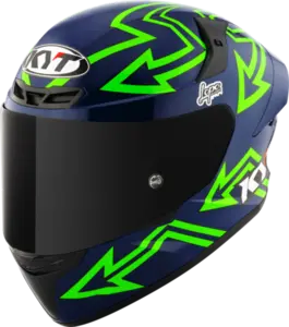 Imagem 3 de Capacete KYT TT Course Manzi - Azul Escuro/Verde
