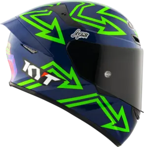 Imagem 2 de Capacete KYT TT Course Manzi - Azul Escuro/Verde