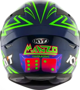 Imagem 9 de Capacete KYT TT Course Manzi - Azul Escuro/Verde