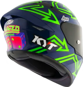 Imagem 8 de Capacete KYT TT Course Manzi - Azul Escuro/Verde