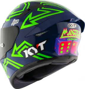 Imagem 7 de Capacete KYT TT Course Manzi - Azul Escuro/Verde
