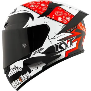 Imagem 1 de Capacete KYT TT Course Pirate - Preto/Branco/Vermelho