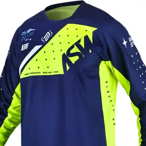 Imagem 2 de Camisa ASW Image Karma 26 - Azul Marinho/Amarelo Fluor/Branco