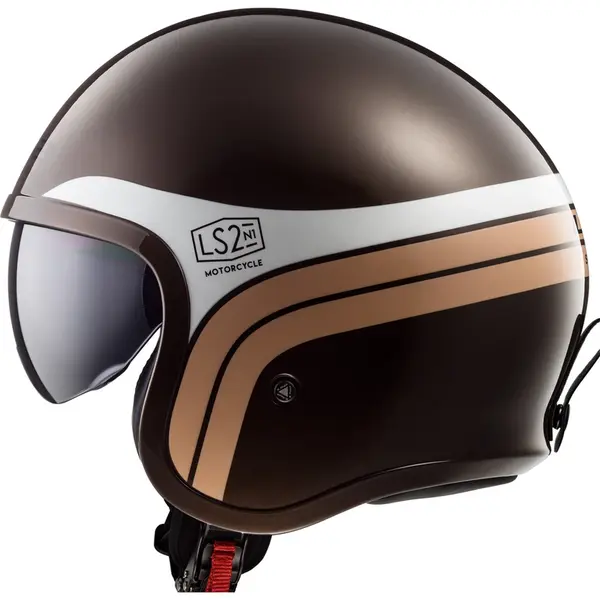 Capacete LS2 OF599 Spitfire Sunrise - Marrom/Branco - Grid Motors