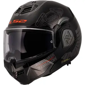 Capacete LS2 Advant FF906 Capital Moto Week - Preto Fosco (Articulado)