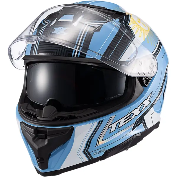 Capacete Texx Kaiman Flag Argentina - Azul/Branco/Amarelo - Grid