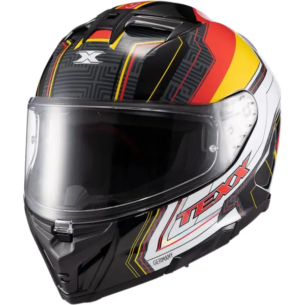 Capacete Texx Kaiman Flag Alemanha - Preto/Branco/Amarelo/Vermelho
