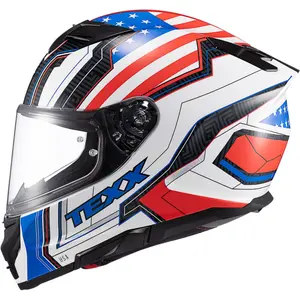 Capacete Texx Kaiman Flag Estados Unidos - Azul/Branco/Vermelho