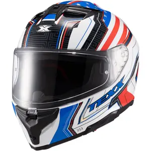 Imagem 2 de Capacete Texx Kaiman Flag Estados Unidos - Azul/Branco/Vermelho