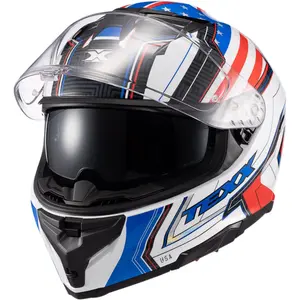 Imagem 3 de Capacete Texx Kaiman Flag Estados Unidos - Azul/Branco/Vermelho