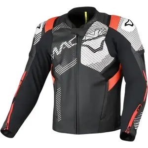 Jaqueta Macna Couro Ignite - Preto/Branco/Vermelho (Ventilada)
