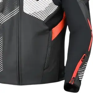 Imagem 4 de Jaqueta Macna Couro Ignite - Preto/Branco/Vermelho (Ventilada)