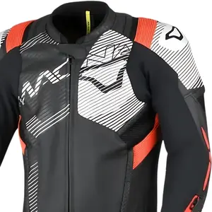 Imagem 3 de Jaqueta Macna Couro Ignite - Preto/Branco/Vermelho (Ventilada)