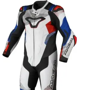 Imagem 3 de Macacão Macna Armadyl 1 Peça - Branco/Azul/Vermelho (Couro)