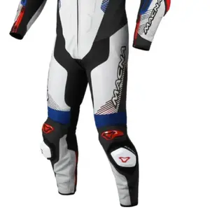 Imagem 4 de Macacão Macna Armadyl 1 Peça - Branco/Azul/Vermelho (Couro)