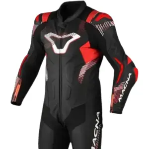 Imagem 3 de Macacão Macna Armadyl 1 Peça - Preto/Vermelho (Couro)