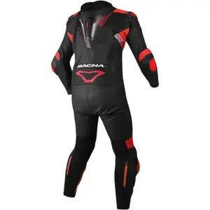 Imagem 2 de Macacão Macna Armadyl 1 Peça - Preto/Vermelho (Couro)