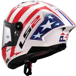 Imagem 8 de Capacete LS2 Thunder Carbon GP Aero Baz - Branco/Azul/Vermelho