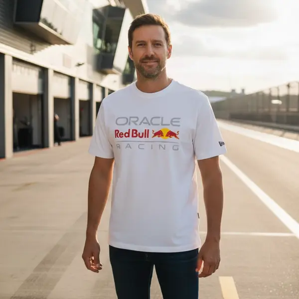 Camiseta New Era Red Bull Racing Collection RS52 - Branca - Grid