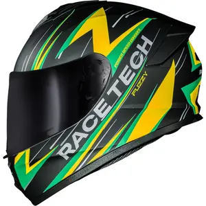 Capacete Race Tech Hit Fuzzy - Preto/Amarelo