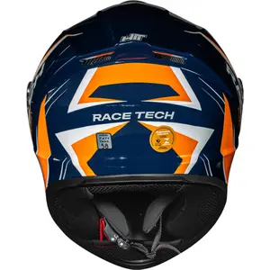 Imagem 3 de Capacete Race Tech Hit Fuzzy - Azul/Laranja
