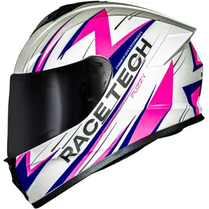 Capacete Race Tech Hit Fuzzy - Branco/Rosa