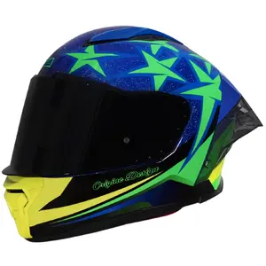 Imagem 2 de Capacete Origine Pista Star Brasil - Azul/Verde/Amarelo