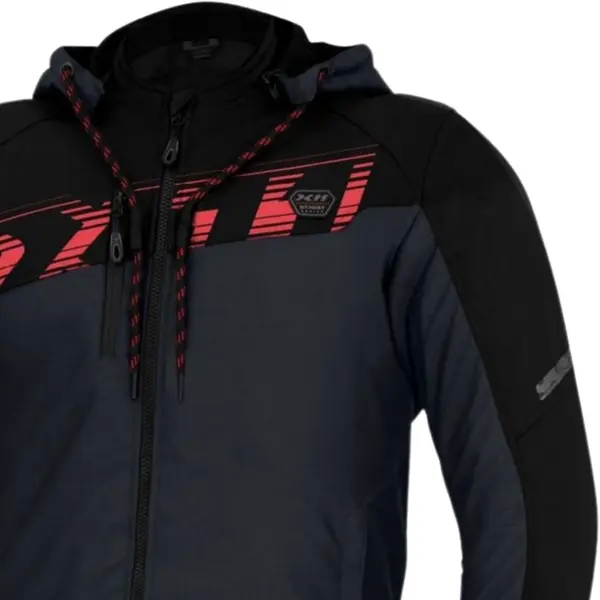 Jaqueta X11 Street Hoody Sporadic - Preto/Cinza/Vermelho - Grid Motors