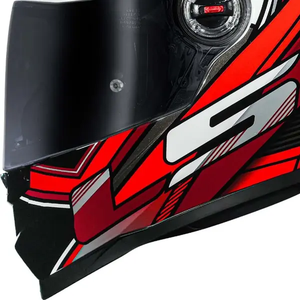 Capacete LS2 FF358 Xdron Preto/Vermelho Grid Motors
