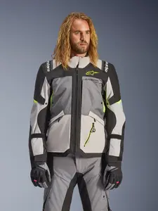 Imagem 11 de Jaqueta Alpinestars Andes V4 Drystar - Cinza Escura/Branca Gelo/Amarela Fluor (Impermeável)