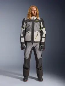 Imagem 12 de Jaqueta Alpinestars Andes V4 Drystar - Cinza Escura/Branca Gelo/Amarela Fluor (Impermeável)