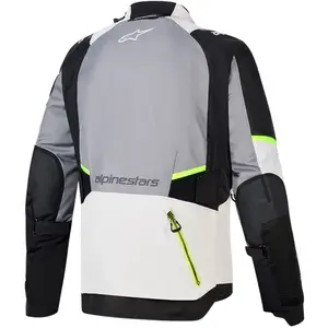 Imagem 2 de Jaqueta Alpinestars Andes V4 Drystar - Cinza Escura/Branca Gelo/Amarela Fluor (Impermeável)