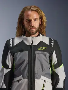 Imagem 3 de Jaqueta Alpinestars Andes V4 Drystar - Cinza Escura/Branca Gelo/Amarela Fluor (Impermeável)