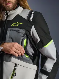 Imagem 9 de Jaqueta Alpinestars Andes V4 Drystar - Cinza Escura/Branca Gelo/Amarela Fluor (Impermeável)