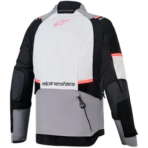 Imagem 2 de Jaqueta Alpinestars Stella Andes V4 Drystar - Cinza Escuro/Branco Gelo/Vermelho Coral Fluor (Impermeável)