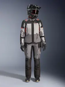Imagem 3 de Jaqueta Alpinestars Stella Andes V4 Drystar - Cinza Escuro/Branco Gelo/Vermelho Coral Fluor (Impermeável)