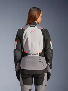 Imagem 8 de Jaqueta Alpinestars Stella Andes V4 Drystar - Cinza Escuro/Branco Gelo/Vermelho Coral Fluor (Impermeável)