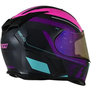 Imagem 3 de Capacete X11 Revo Pro Eleven - Roxo/Azul Acqua