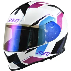 Capacete X11 Revo Pro Flagger 2 - Branco/Rosa