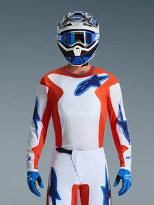 Imagem 3 de Camisa Alpinestars Fluid Grid 26 - Laranja/Azul