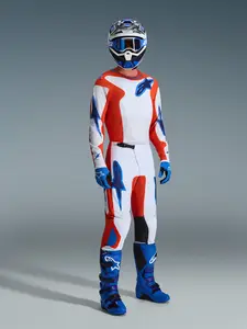 Imagem 6 de Camisa Alpinestars Fluid Grid 26 - Laranja/Azul