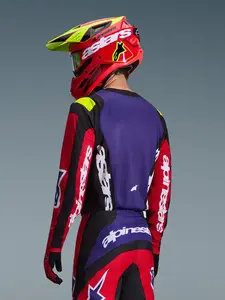 Imagem 4 de Camisa Alpinestars Fluid Grid 26 - Vermelho/Preto/Roxo