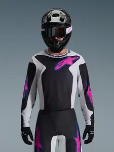 Imagem 3 de Camisa Alpinestars Fluid Grid 26 - Preto/Cinza/Roxo