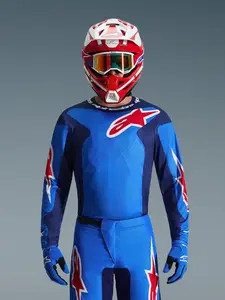 Imagem 3 de Camisa Alpinestars Fluid Grid 26 - Azul/Vermelho