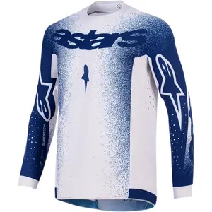 Camisa Alpinestars Supertech Scenz 26 - Cinza Claro/Azul Escuro